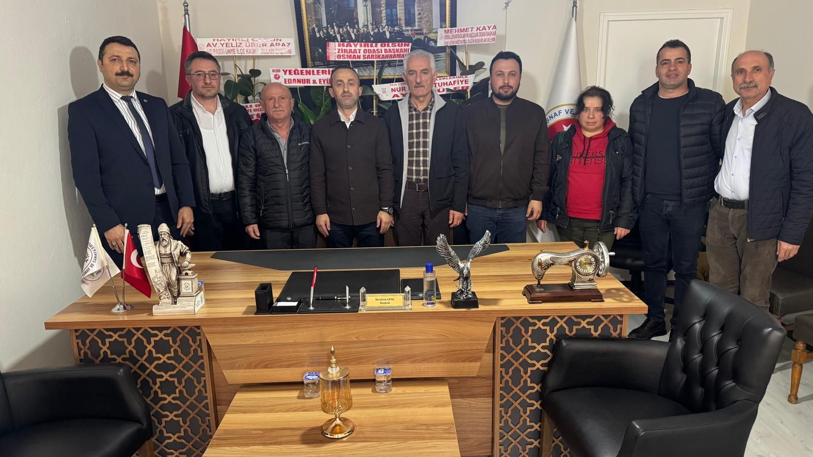 Ünye Terziler, Kuaförler Esnaf ve Sanatkarlar Odası Başkanlığına Seçilen İbrahim GENÇ’e ziyaret